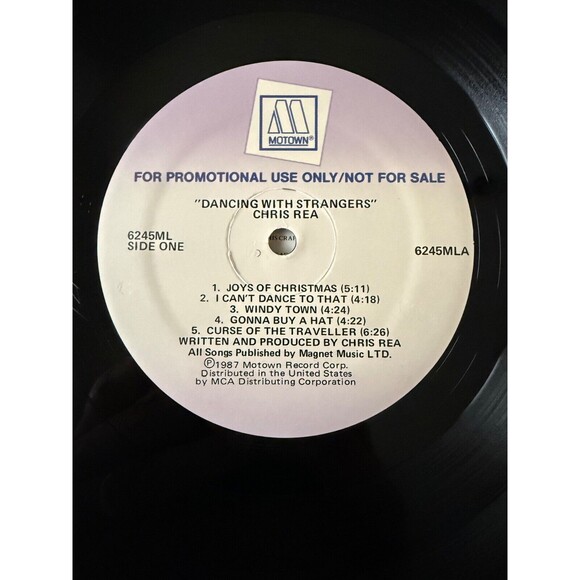 Chris Rea Dancing With Strangers Promo LP 1987 Motown 6245ML Original Inner VG+ - Picture 8 of 10